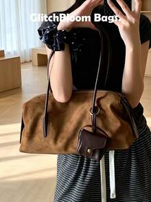 Niche Design 女款腋下包 2026新款長手柄圓筒波士頓包 通勤百搭手提肩背包（不含配件） - 咖啡 - 查看 4