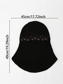 1件裝女款多功能面罩底帽 素色柔軟針織面料 輕盈透氣 四季可穿搭 搭配圍巾與長袍 - 黑色 - 查看 8