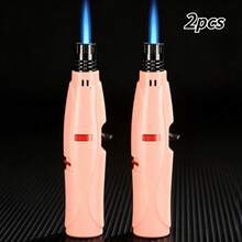 2PCS Windproof Jet Flame Lighter - Refillable Adjustable Butane Lighter With Lock, Suitable For Outdoor Camping BBQ, Ideal Gift Set (Gas Not Included) - View 10