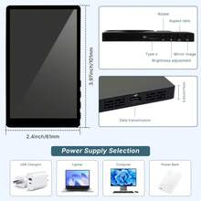 Magnetic Phone Vlog Selfie Monitor With HD Screen Display - Rechargeable 36V Dual Power (Battery/USB), Compatible With IOS And Android Phones, With Remote Control, Wireless Rear Camera Monitor, Suitable For Live Streaming, Content Creation, Selfie, Video Recording, Camera, Magnetic Vlog Selfie Screen Mirror Compatible With Iphone 7-17 - Multicolor - View 3