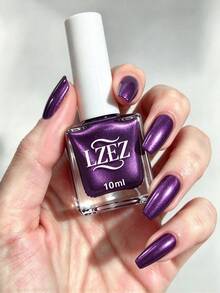 LZEZ 10ml/瓶 2026新款水性指甲油，快乾持久可卸除，夏季配色，女性美甲，節日禮物 - 紫色 - 查看 2