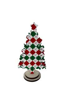 1/5 piezas/Juego Centro de mesa de árbol de Navidad rústico de madera - Estantería vintage de varios niveles independiente, adecuada para chimenea del hogar, repisa, bandeja | Decoración de mesa de árbol artificial para fiestas, adecuada para el hogar y la estantería, decoración navideña - Multicolor - Ver 15