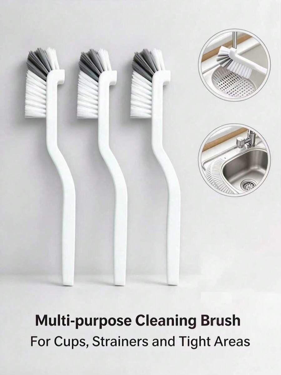 2pcs Multi-Function Long Handle Cleaning Brush Set, Suitable For Kitchen, Bathroom, Toilet, Outdoor - No Dead Angle Cup Brush, Suitable For Blender And Cup - Easy To Use, No Electricity Required. Gardening Tools, Garden Supplies - Multicolor - View 1