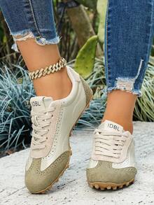 Women's Casual Sports Lace-Up Flat Training Shoes - Green - View 3