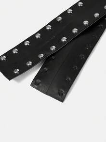 Aravennia 2.9m Ultra Long Rivet Lace Soft Strap Waist Corset Belt, Hiphop Punk Dark Aesthetic Niche Street Style Essential Item - Multicolor - View 5