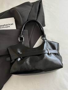 This Stylish Retro-Finish Glossy Handbag/Underarm Bag Is Perfect For Everyday Outings And Suits Various Styles And Occasions. - Multicolor - View 5