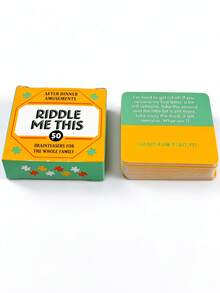 Fun Riddle Card Game 50 Riddles; A Puzzle Board Game For Holiday Parties, Family Gatherings, And Multiplayer Entertainment - Multicolor - View 5