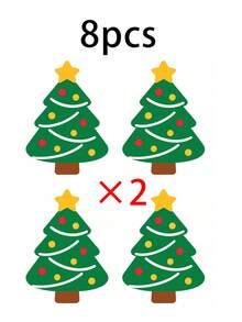 1/4/8pcs Christmas Tree Coasters Set, Cute Xmas Tree Drink Coasters For Coffee Cups And Glasses, Holiday Table Decor For Christmas Party Dining Room Kitchen Home Decoration, Festive Winter Accessories Gift For Family Friends - Christmas Tree - View 9