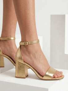 Women Heeled Sandals - Gold - View 4