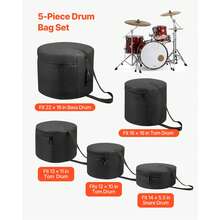 Musical Instrument Storage Bags & Covers - Negro 12", 13" Y 16" - View 2