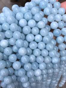 1 Strand Blue Aquamarine Angelite Natural Stone Loose Diy Beads For Making Diy Various Bracelets Necklace 4 6 8 10mm - Baby Blue - View 14