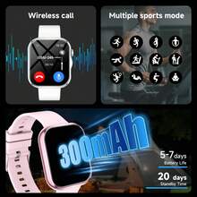 SIMSONLAB Universal Smart Sports Watch | 300mAh Large Battery, Wireless Calling & Dialing, Message Notifications, Customizable Wallpaper, Compatible With IOS & Android, Suitable For Men & Women - Multicolor - View 6