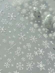 1pc Christmas Snowflake Embossed 3D Nail Stickers, Christmas Series Simple Versatile Style, Self-Adhesive Waterproof Snowflake Stickers For Nail Art Decoration DIY - Multicolor - View 4