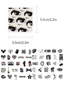 50Pcs Y2K Aesthetic Stickers, Vinyl Decals For Scrapbook Laptop Water Bottle - Multicolor - View 3