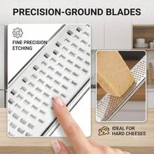 2 Pcs Stainless Steel Cheese Grater & Lemon Zester - 39.5cm/15.55in Length Heavy Duty Vegetable Grater With Wooden Handle For Cheese, Chocolate, Spices, Kitchen Gadgets And Tools - Multicolor - View 2