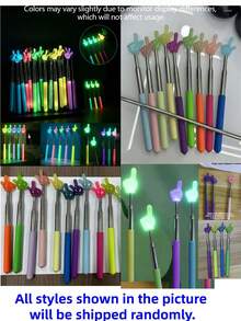 24pcs Colorful Telescopic Glow Sticks - Multi-Functional Telescopic Glow Teaching Pointers, Teacher Classroom Reading Pointers, Random Colors (UV Rechargeable, Visible In Dark Environments), Suitable For Teaching, Home Or Classroom Use, Gift Stationery, Student Supplies, Engineering, Blackboard, Teaching Plans, Christmas, Room Decor, Christmas, Halloween, 1pc - Multicolor - View 11