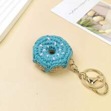 Creative Cute Personalized Handmade Crochet Yarn Donut Keychain Bag Charm Car Key Holder, Suitable As Holiday Gift For Girls - Multicolor - View 13