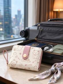 Cat Pattern Wallet For Women And Ladies Small Cute Kawaii Coin Purse With ID Window And Credit Card Slots; Short PU Leather Zipper Coin Purse With RFID Credit Card Storage Function. Suitable For Daily Commute And Work Use, Perfect As A Gift For Birthday, Graduation, Christmas, Mother's Day Or Teacher's Day. - Multicolor - View 4