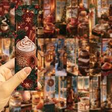 30pcs Coffee Christmas Bookmarks For Reading Page Markers Paper Cards Holiday Decorations Message Cards - 1 Set - View 5