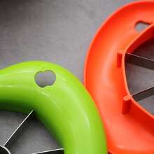 1pc Plastic Apple-Shaped Slicer, Creative Stainless Steel Apple Knife - Multicolor - View 4