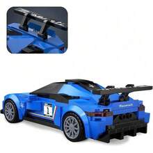 CaDA C55031--Maserati GT2 Racing Car Building Block Model, 1:24 Scale, 240 Pieces, Adult Collectible Building Toy, Blue Racing Version - Blue - View 7