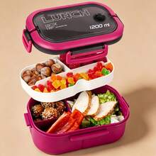 1pc Bento Box With Utensils, Adult Microwaveable Lunch Box, Food Storage Container, Insulated Bento Lunch Bag, Stackable Lunch Box - View 10