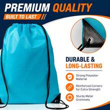 1-5pcs Drawstring Bag Polyester Cinch Sack Backpack For Gym Sports Running Basketball Travel Yoga Fitness Camping Hiking Shopping Storage Large String Bag For Men And Women Blank Surface For Custom Printing Team Events School Activities And Daily Use - Multicolor - View 8