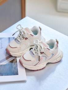 Toddler Mesh Chunky Sneakers Spring Autumn New Style Unisex Baby Hook-And-Loop Athletic Shoes Soft Sole Anti-Slip Kids Walking Shoes - Pink - View 2