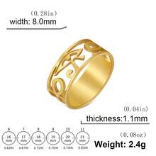 LIKGREAT 1pc Ancient Egyptian Horus Eye Ankh Symbol Hollow Wide Band Ring, Stainless Steel Unisex Amulet Finger Ring, Daily Accessory Gift - Fashion Series - View 19