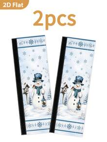1/2Pcs Christmas Refrigerator Handle Covers, Christmas Snowman & Snowflake Pattern, With Hook-And-Loop, Suitable For Refrigerator, Oven, Microwave, Dishwasher, Christmas Holiday Kitchen Decoration - View 8