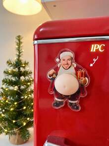 1/3/5Pcs Custom Photo Santa Fridge Magnet, Personalized Face Belly Acrylic Refrigerator Magnet, Customized Portrait Xmas Home Kitchen Decoration, Novelty Christmas Gift For Family, Friends, Holiday Souvenir, Unique Custom Photo Keepsake Gift - Multicolor - View 13