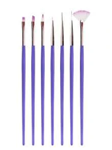 5pcs/7pcs Nail Art Brush, Paint Pen Thread Pen Gradient Smudging Pen Nail Pen Set, Nail Art Home Salon Nail Design Tool (Purple,Black) - Multicolor - View 8