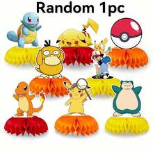 1pc/8pcs Cartoon Anime Honeycomb Desktop Decoration, Printed With Classic Cartoon Anime Character Pattern Style Decor (Balloons Not Included). Exquisite Table Centerpiece Is An Ideal Choice For Fan Gatherings, Themed Parties, Suitable As Photography Props And Fan Collectibles. Elegant Gift For Fans And Anime Enthusiasts - View 6