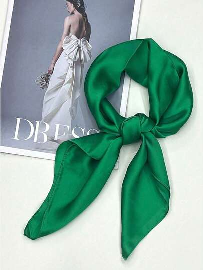 1 pieza Pañuelo cuadrado de unicolor para mujer, cómodo, elegante, único, clásico, nuevo estilo primavera/otoño, multifuncional, hermoso, diario, cómodo, pañuelo de moda para mujer