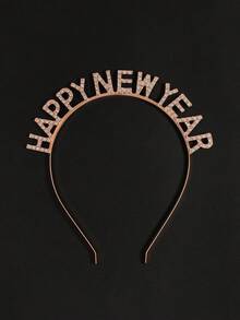 1pc Rhinestone "Happy New Year" Headband, Elegant Women's Party Accessory, Christmas Crown Headpiece, Suitable For New Year's Eve - Happy New Year Headband - View 10