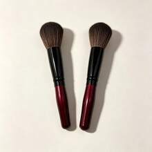 2Pcs Large Fluffy Powder Brush Wine Red Handle Face Makeup Tool For Blush Setting Powder - Redwood - View 5