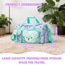 Girls' Soft Plush Handheld Travel Bag, Dance Bag, Toddler Overnight Carry-On Bag With Shoe Compartment, Suitable For Kindergarten, Pajama Party, Sports, Birthday Gift - Plush Toy Travel Bag - View 13
