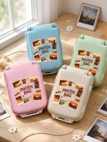 Portable Mini Photo Storage Box With "Photos Bag" Text And Cute Cartoon Pattern, Sealed Organizer Box, Waterproof And Dustproof Multi-Functional Travel Container, Can Store Photos, Jewelry, Pills, Small Accessories, Ideal Gift For Birthday, Christmas, Halloween, Thanksgiving, Valentine's Day, Also Suitable For Home Desk And Travel Storage - Multicolor - View 5
