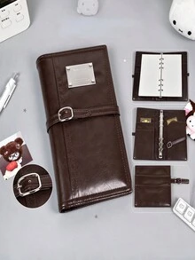50-Sheet Student Notebook, Vintage Brown Waxed Leather A6 Leather Loose-Leaf Notebook, Exquisite Detachable And Portable. - Multicolor - View 1