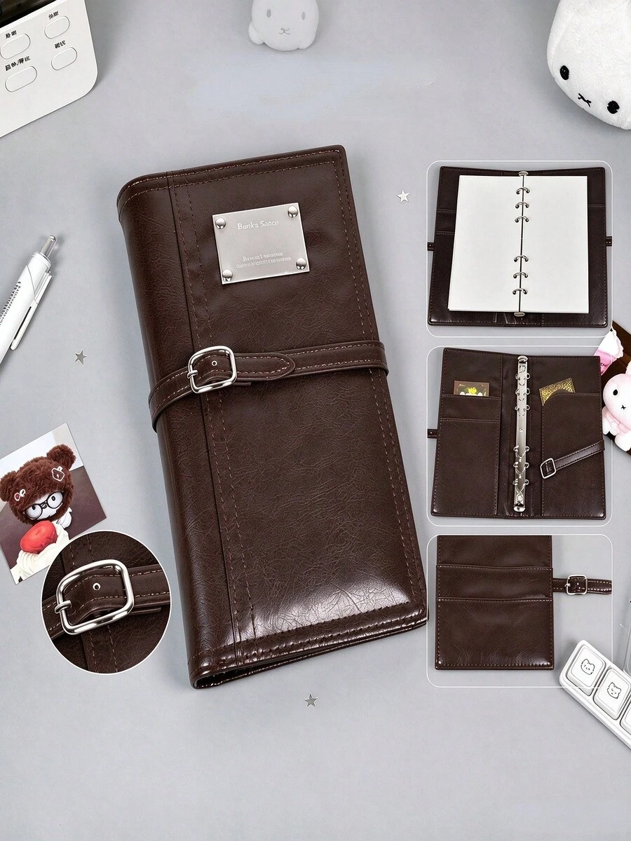 50-Sheet Student Notebook, Vintage Brown Waxed Leather A6 Leather Loose-Leaf Notebook, Exquisite Detachable And Portable. - Multicolor - View 1