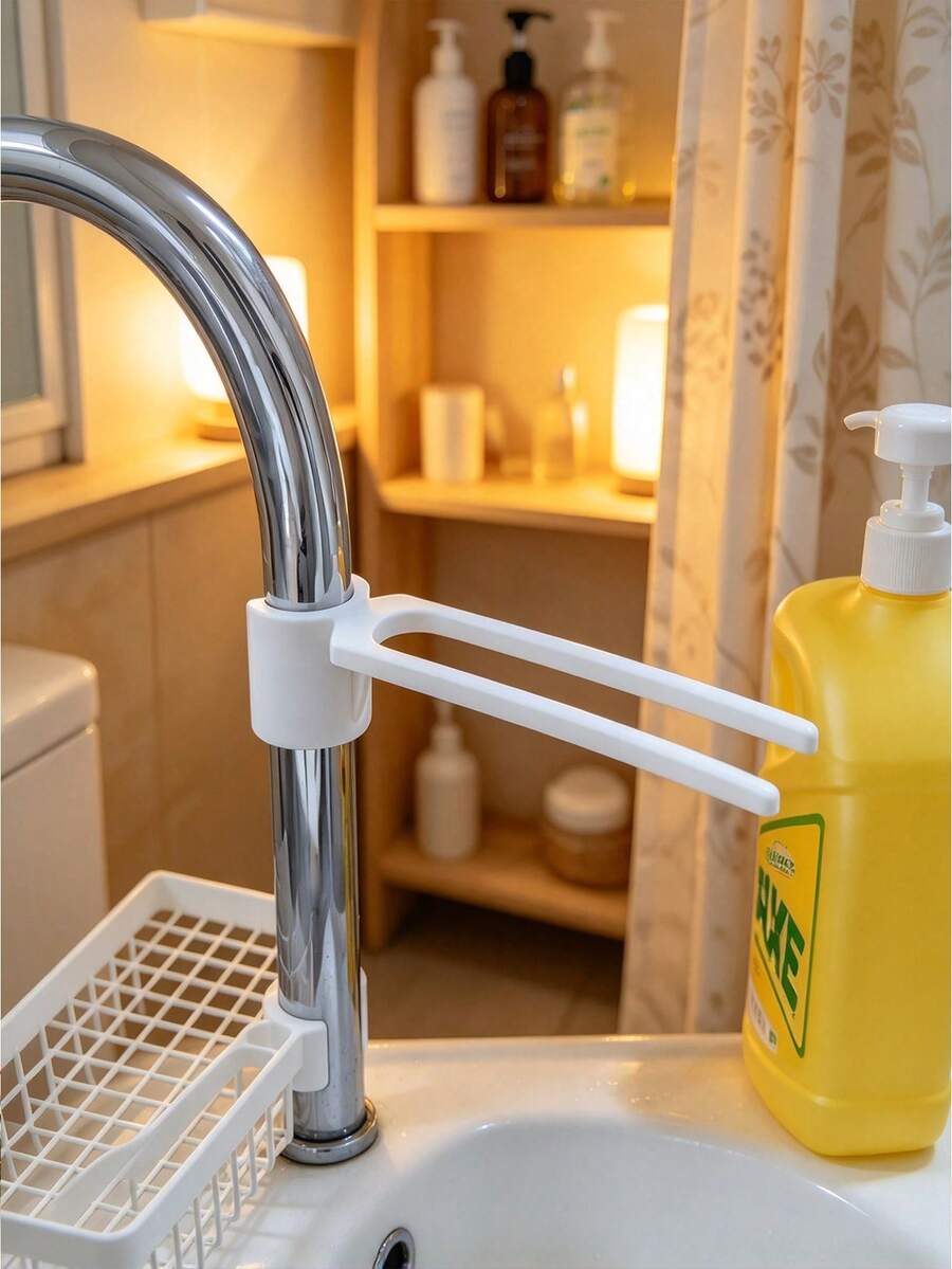 2/1pc Faucet Cloth Storage Rack, No-Drill Towel Clip, Wall-Mounted Cloth Holder, Kitchen Storage Clip, Kitchen Essential, Space-Saving And Tidy - Multicolor - View 1