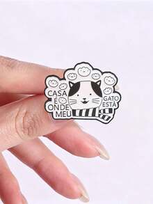 Cute Cat Mum Quote Enamel Brooch, "I Was Normal Three Cats Ago" Funny Badge, Black White Cat Pin Set For Cat Lovers Backpack Jacket Hat - Multicolor - View 7