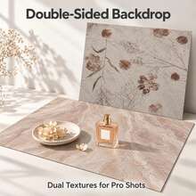 VOJCBKRE 19.6X27.5 Inch Product Photography Background Paper, Double-Sided Textured Pattern Flat Lay Photo Desktop Background Board, Suitable For Jewelry, Cosmetics, Makeup Props - View 7