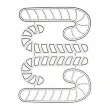 Christmas Candy Cane Metal Cutting Die, Suitable For DIY Scrapbooking Decoration Craft Die Cutting Embossing Card Making Template Scrapbook And Craft Photo Album Decoration Embossing - LG26-8490 - View 3