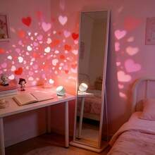 1 chiếc đèn chiếu hình trái tim đỏ cho ngày Valentine và Giáng Sinh, đèn ngủ LED Valentine với đế xoay điều chỉnh góc, phù hợp trang trí tiệc, đám cưới và trang trí trong nhà, phòng ngủ dịp Giáng Sinh - USB - Xem 8