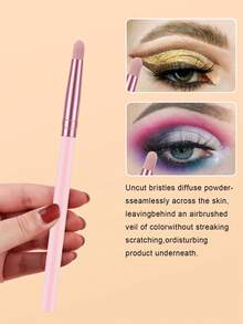 Set Alat Rias 5 Buah. Termasuk 4 Kuas Rias Datar Warna Pink dan 1 Spons Kecantikan. Kuas Mata Multifungsi Menangani Shading, Blending, dan Pembentukan Alis, sementara Spons Menciptakan Alas Bedak yang Sempurna. - MultiWarna - View 4