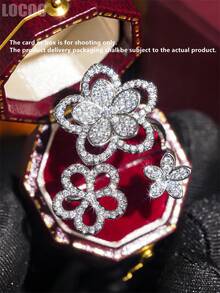 1pc Romantic Cubic Zirconia Ring For Women, Wedding Engagement Party Jewelry, Valentine's Day Gift - 1# - View 7