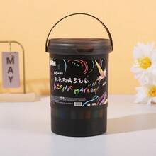 Soft Tip Black Barrel Acrylic Marker Pens, Opaque, Layerable, Stationery Markers - Multicolor - View 9
