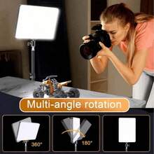 10inch Video Fill Light | LED Photography Fill Light, With 43.3-Inch Adjustable Tripod And Phone Holder, USB Powered, Suitable For Studios, Flash Photography, Makeup, Meetings, Group Selfies.The Tripod Is Compatible With Apple Devices And Smartphones - A - View 3