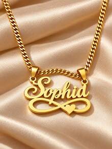 [ZzAi Custom]Personalized Custom Necklace, Daily Wear Necklace, 18K Gold Stainless Steel Custom Jewelry, Hot-Selling Custom Text, Name, Christmas Gift - Multicolor - View 8